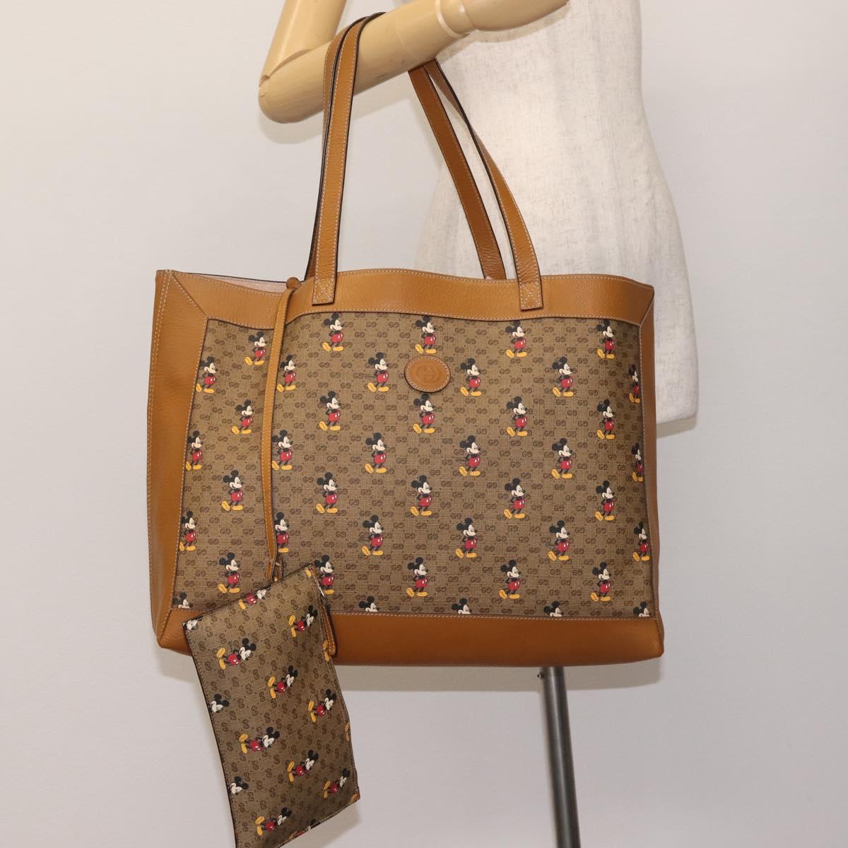 GUCCI Micro GG Supreme Disney Collaboration Bag PVC Beige 547947 Auth 143985