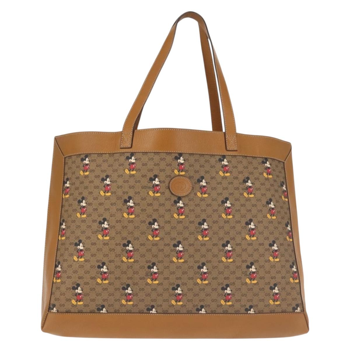 GUCCI Micro GG Supreme Disney Collaboration Bag PVC Beige 547947 Auth 143985