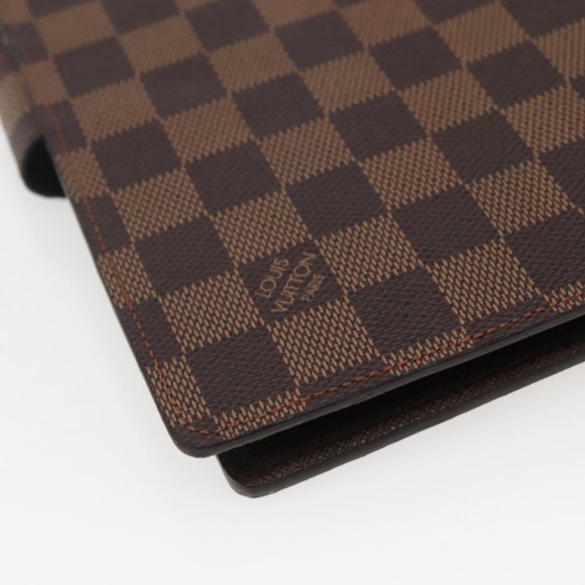 LOUIS VUITTON Damier Ebene Agenda GM Day Planner Cover R20107 LV Auth 143991