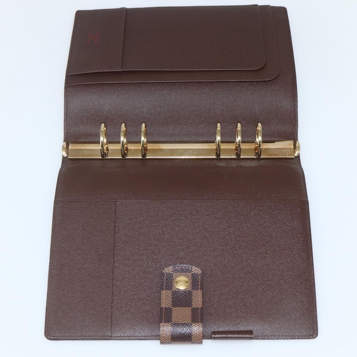 LOUIS VUITTON Damier Ebene Agenda GM Day Planner Cover R20107 LV Auth 143991