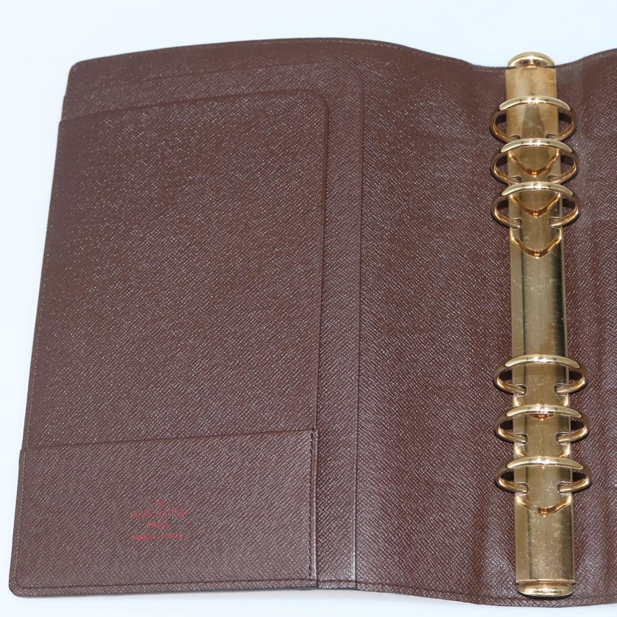LOUIS VUITTON Damier Ebene Agenda GM Day Planner Cover R20107 LV Auth 143991