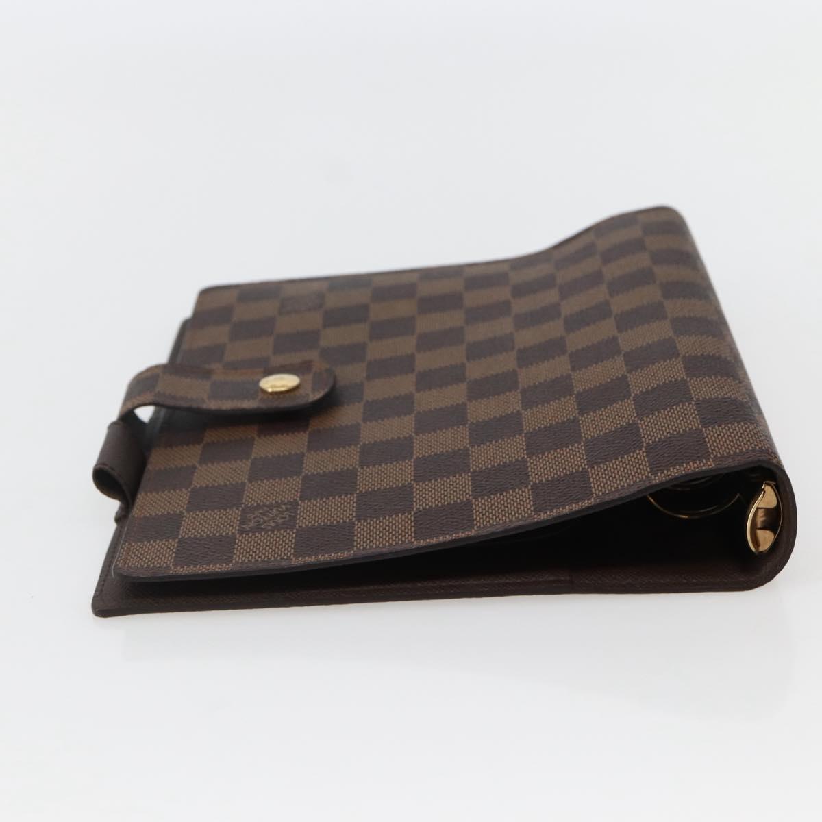 LOUIS VUITTON Damier Ebene Agenda GM Day Planner Cover R20107 LV Auth 143991