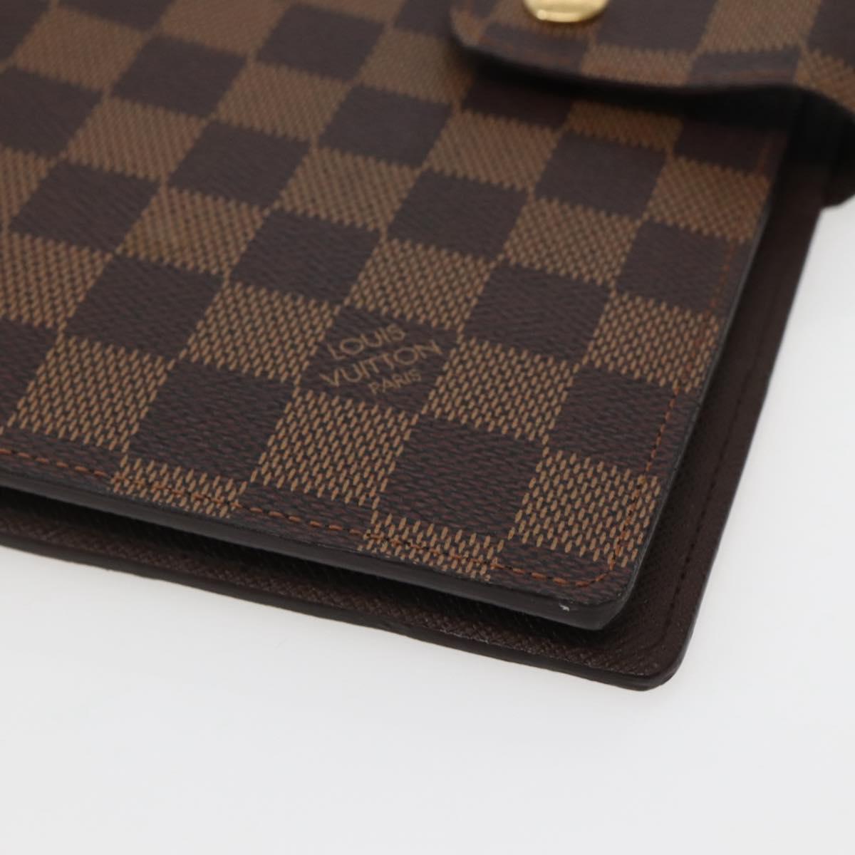 LOUIS VUITTON Damier Ebene Agenda GM Day Planner Cover R20107 LV Auth 143991