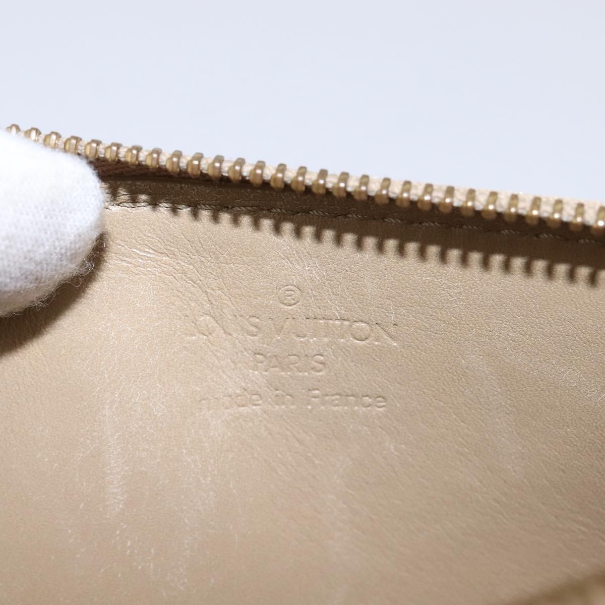 LOUIS VUITTON Monogram Vernis Lexington Pouch Beige M91010 LV Auth 143992