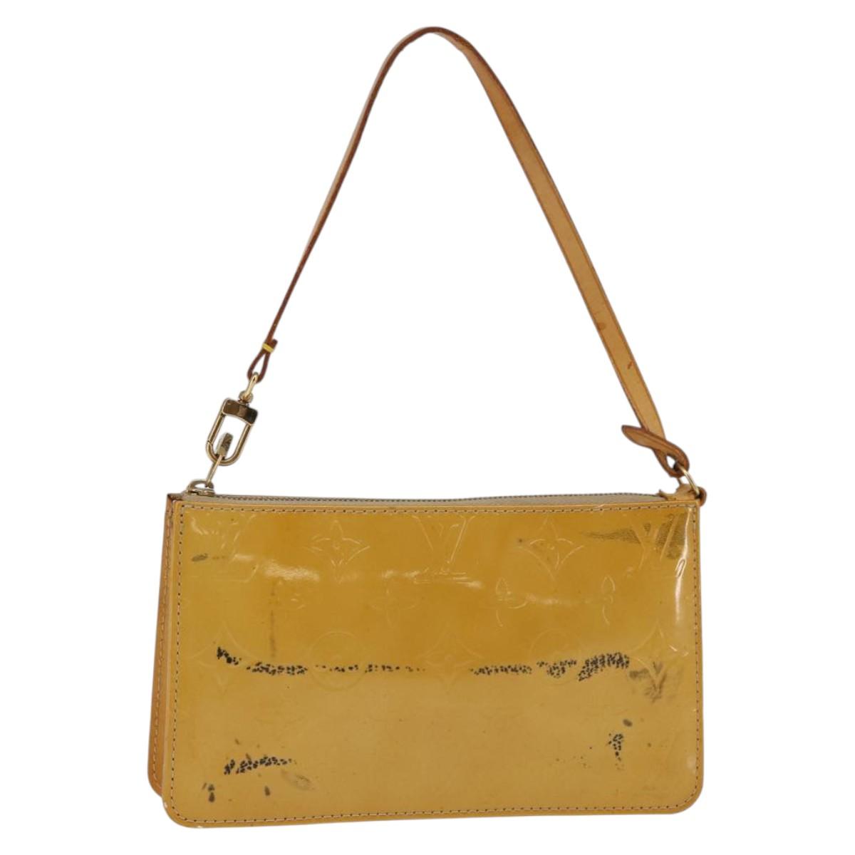 LOUIS VUITTON Monogram Vernis Lexington Pouch Beige M91010 LV Auth 143992