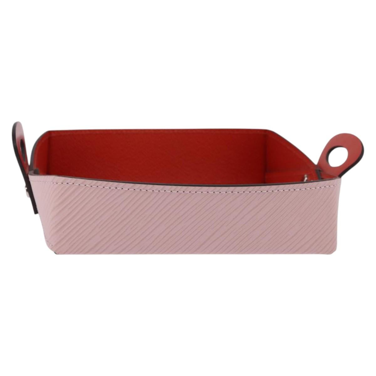 LOUIS VUITTON Epi tray Vid Posh Accessory Case Red Rose claire LV Auth 143994