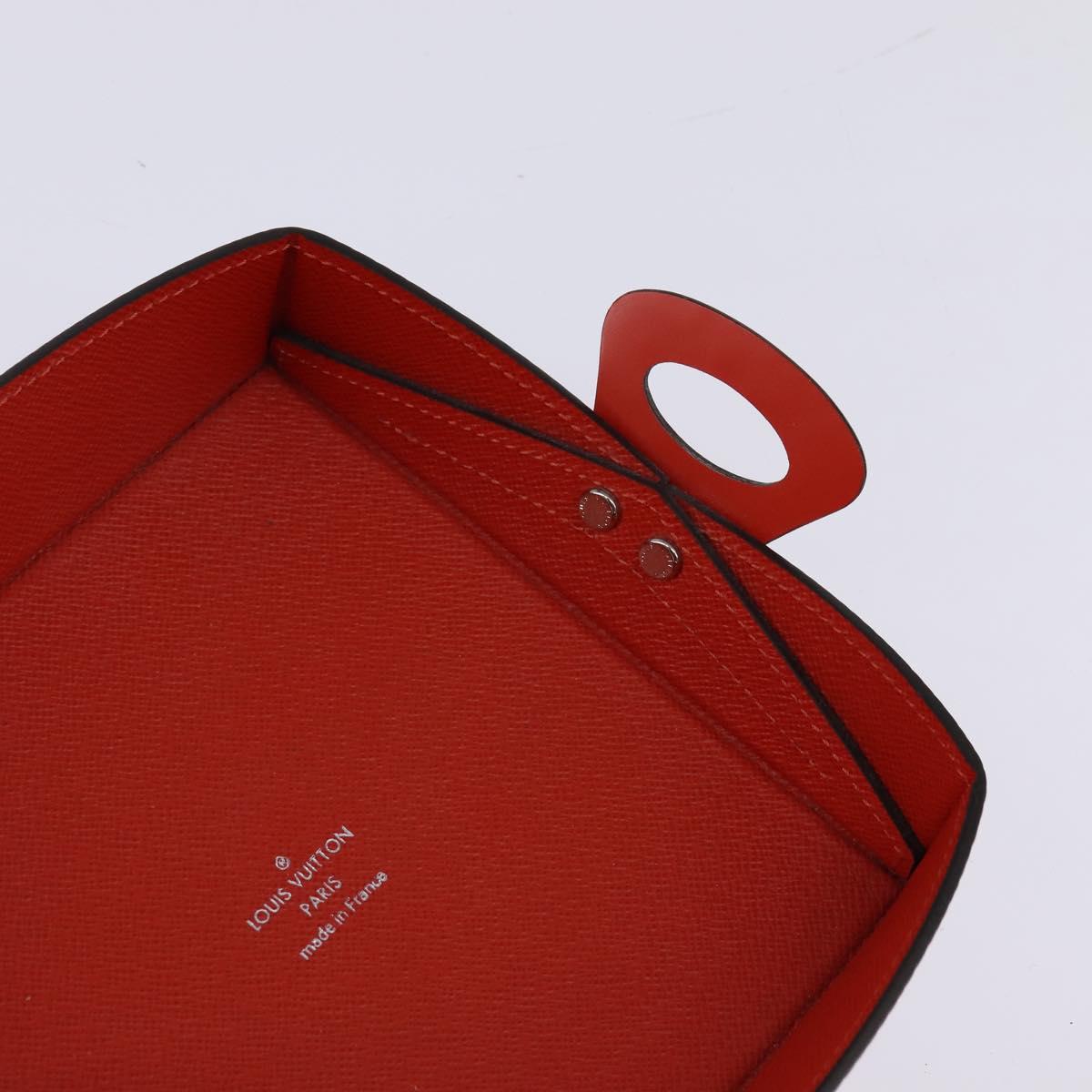 LOUIS VUITTON Epi tray Vid Posh Accessory Case Red Rose claire LV Auth 143994