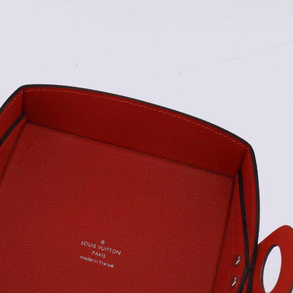 LOUIS VUITTON Epi tray Vid Posh Accessory Case Red Rose claire LV Auth 143994