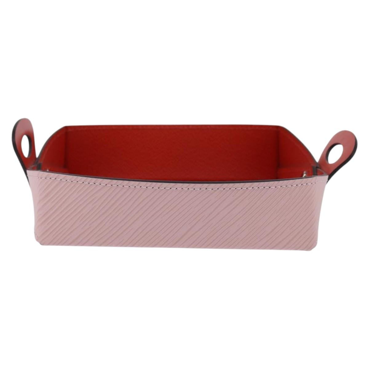 LOUIS VUITTON Epi tray Vid Posh Accessory Case Red Rose claire LV Auth 143994
