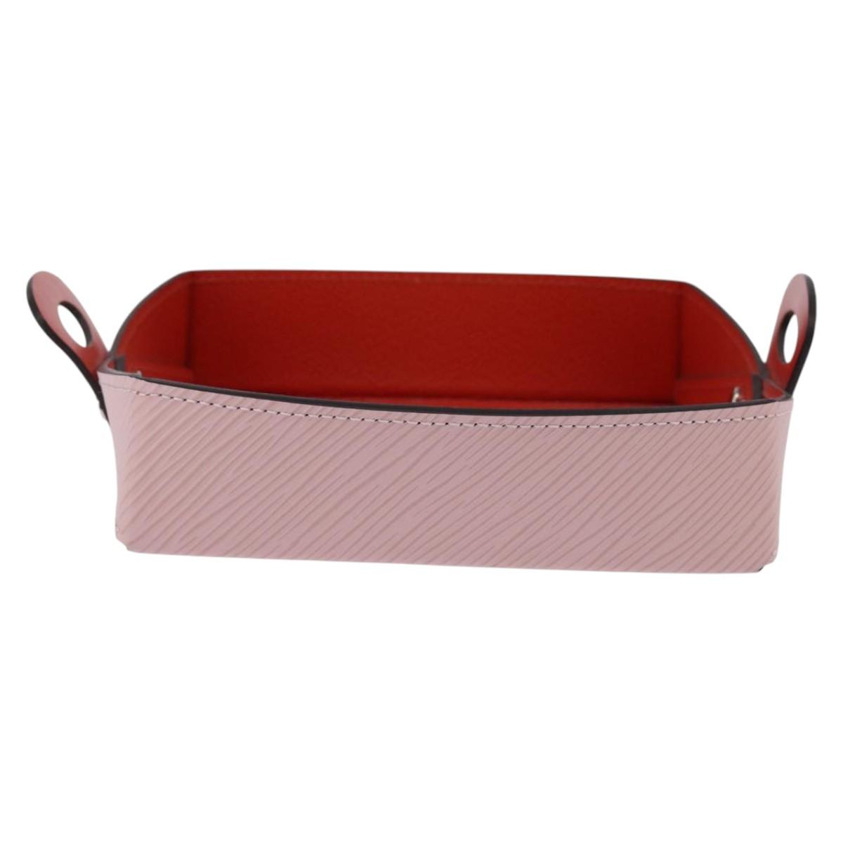 LOUIS VUITTON Epi tray Vid Posh Accessory Case Red Rose claire LV Auth 143994