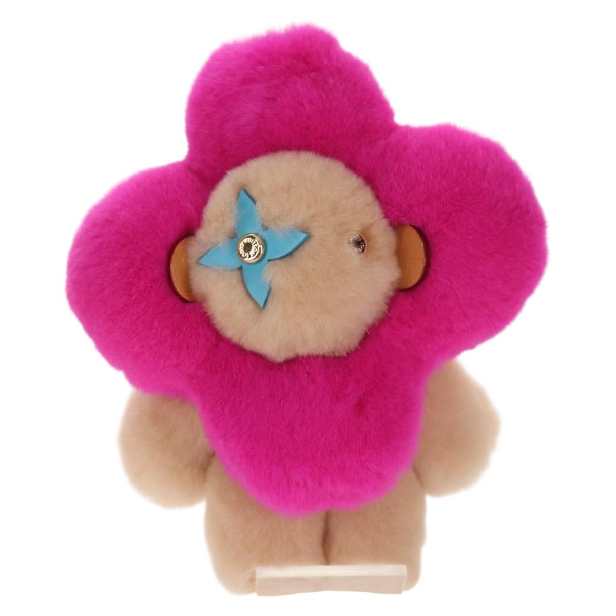 LOUIS VUITTON Vivienne Vison Bag Charm Fur Beige Pink M00870 LV Auth 144000SM