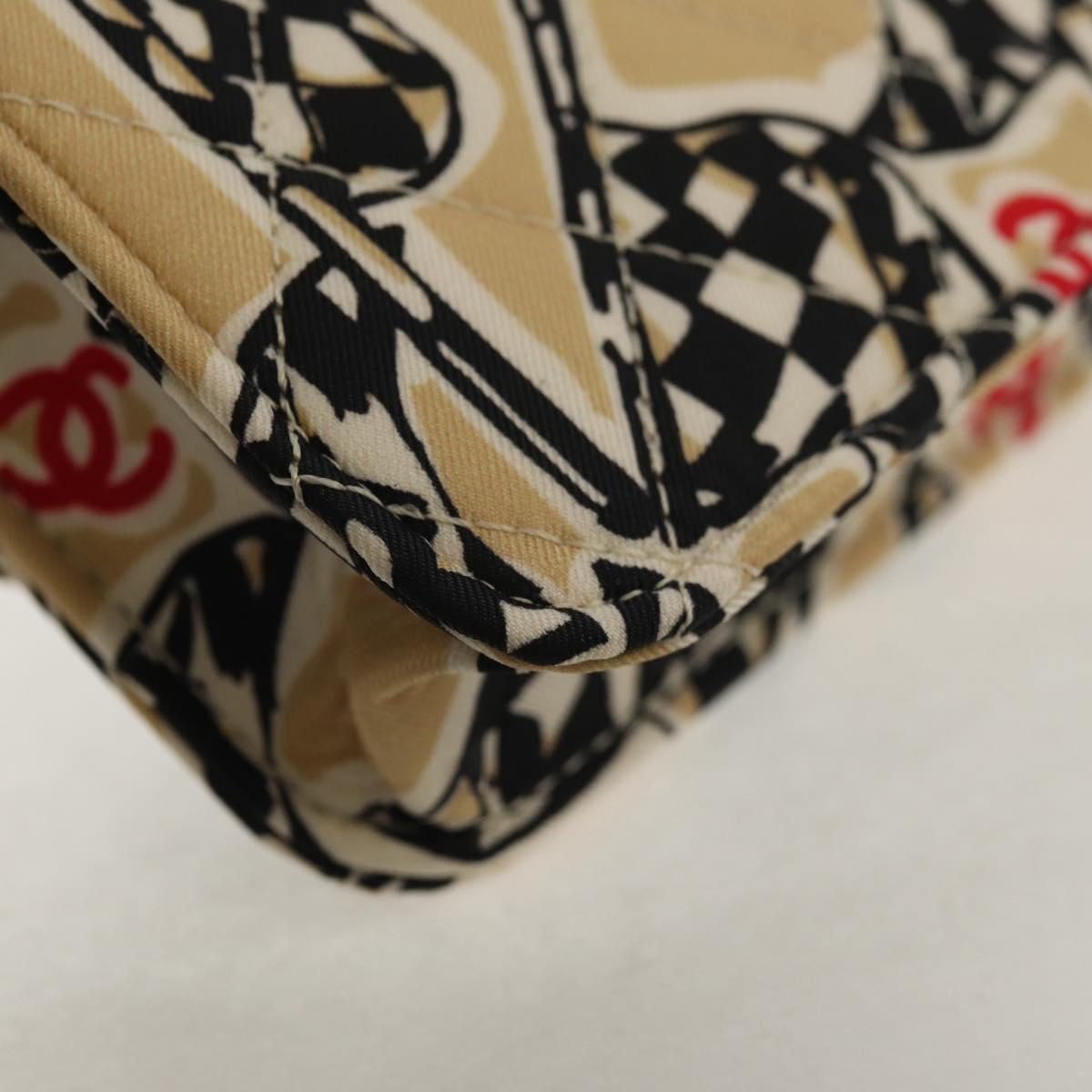 CHANEL Matelasse Chain Shoulder Bag Nylon Brown Gold CC Auth 144002AM