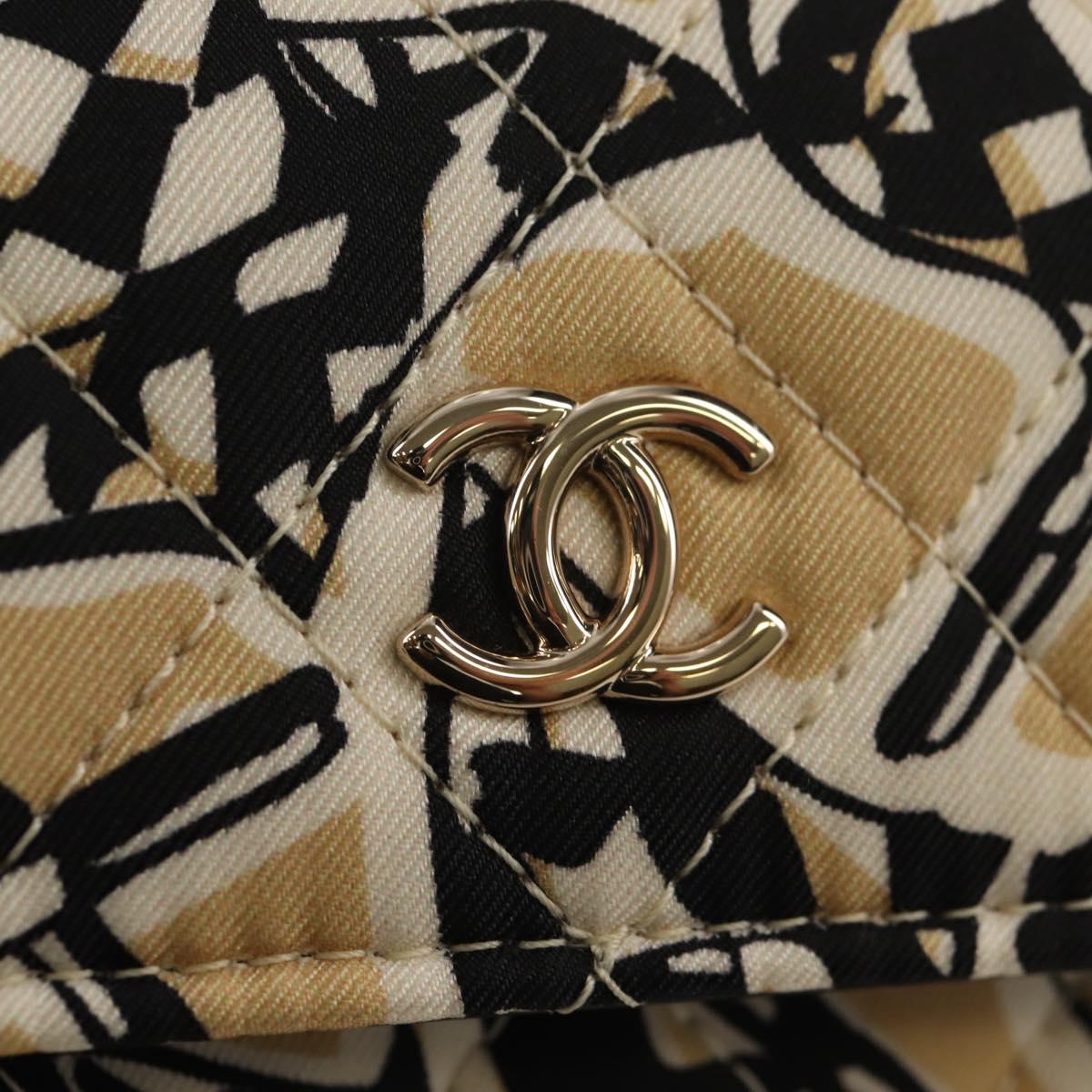 CHANEL Matelasse Chain Shoulder Bag Nylon Brown Gold CC Auth 144002AM