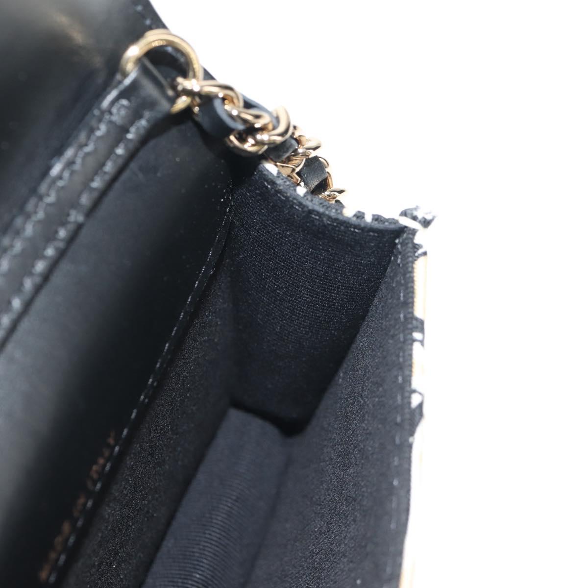 CHANEL Matelasse Chain Shoulder Bag Nylon Brown Gold CC Auth 144002AM