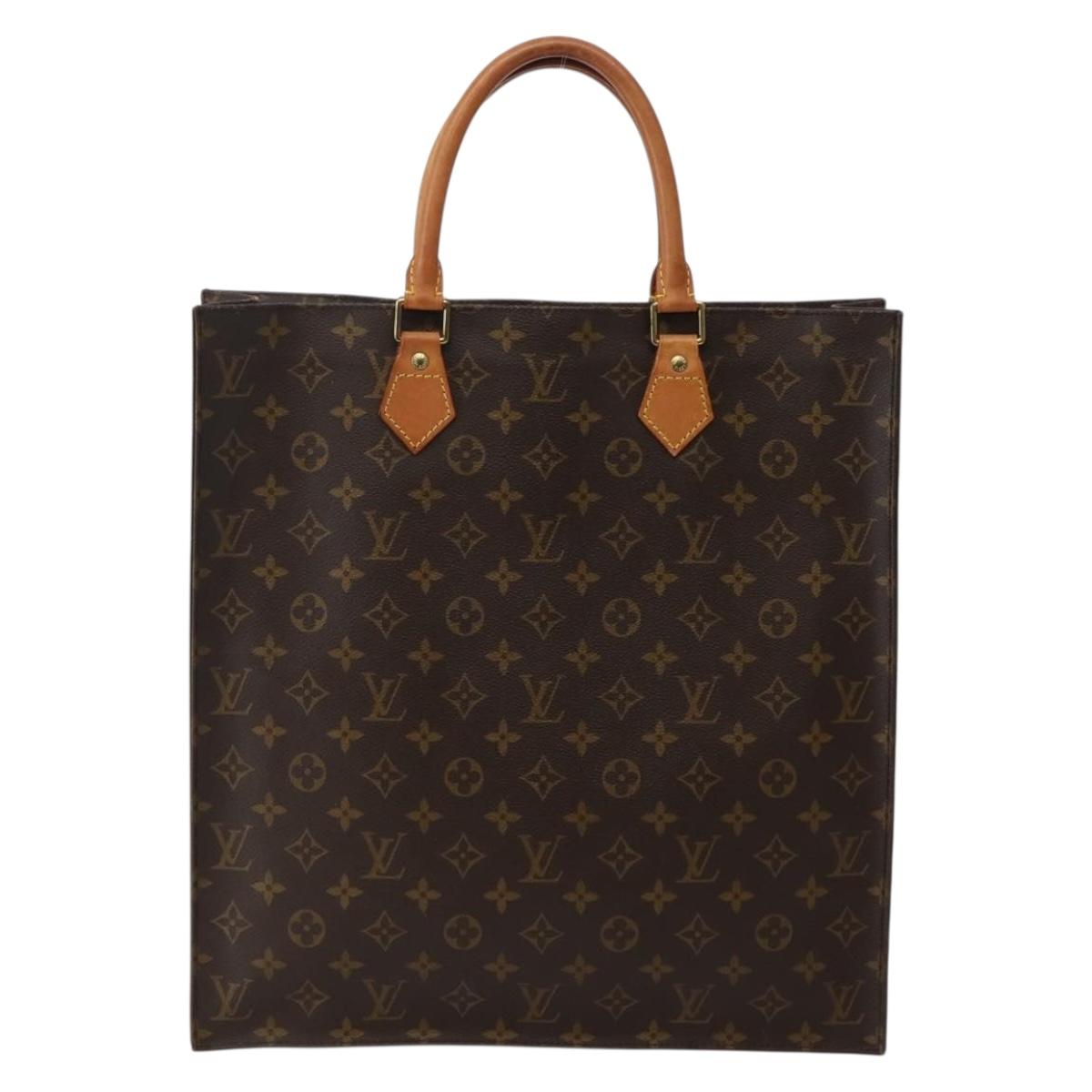 LOUIS VUITTON Monogram Sac Plat Hand Bag M51140 LV Auth 144010