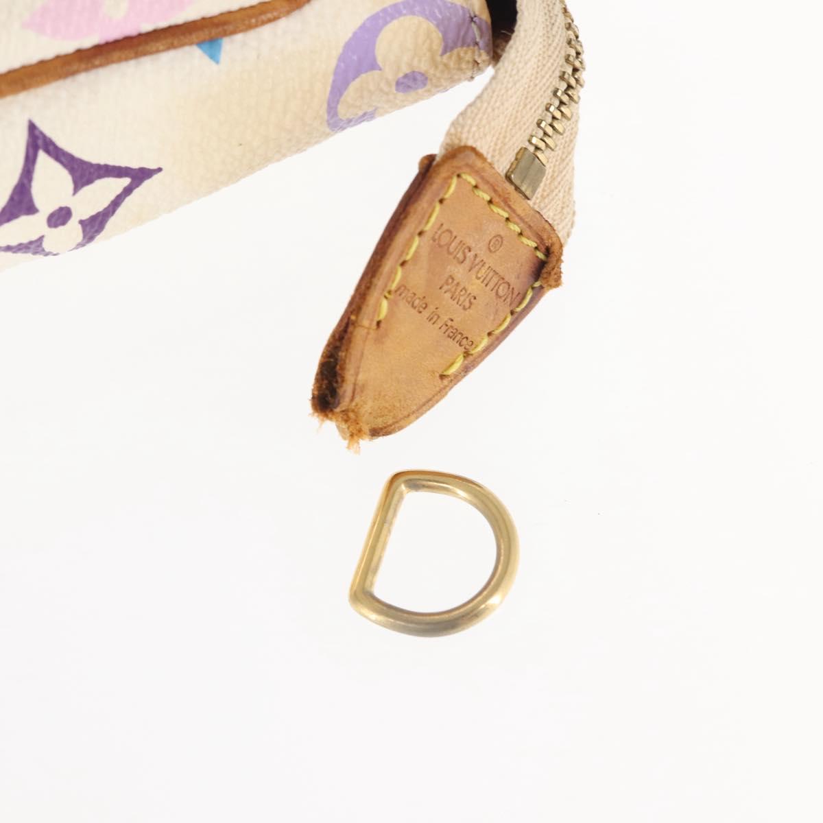 LOUIS VUITTON Multicolor Pochette Accessoires Pouch White M92649 LV Auth 144020