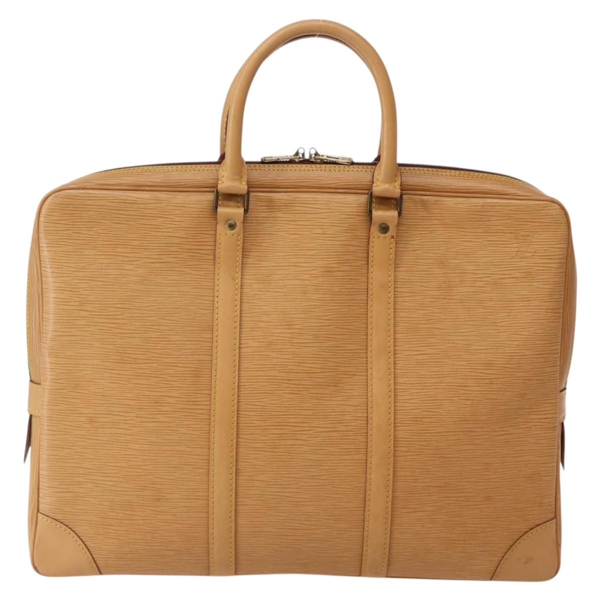 LOUIS VUITTON Epi Porte Documents Voyage Business Bag Beige M54476 Auth 144024