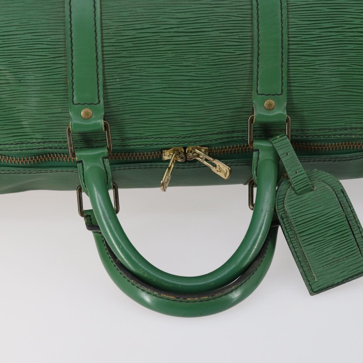 LOUIS VUITTON Epi Keepall 50 Boston Bag Green M42964 LV Auth 144025