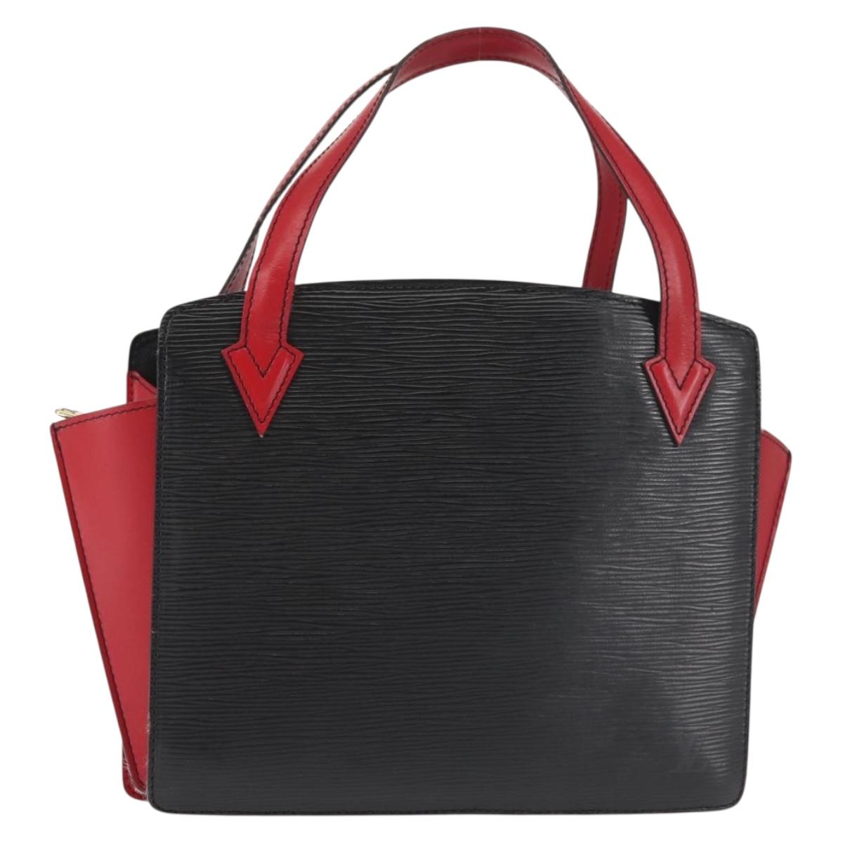 LOUIS VUITTON Epi Bicolor Varenne Hand Bag Black Red M52387 LV Auth 144026