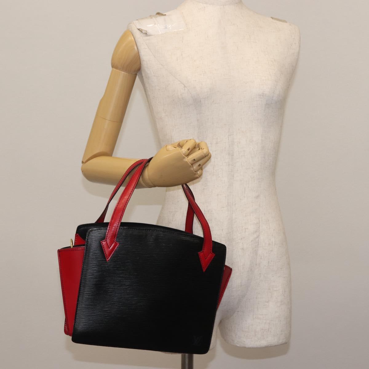 LOUIS VUITTON Epi Bicolor Varenne Hand Bag Black Red M52387 LV Auth 144026
