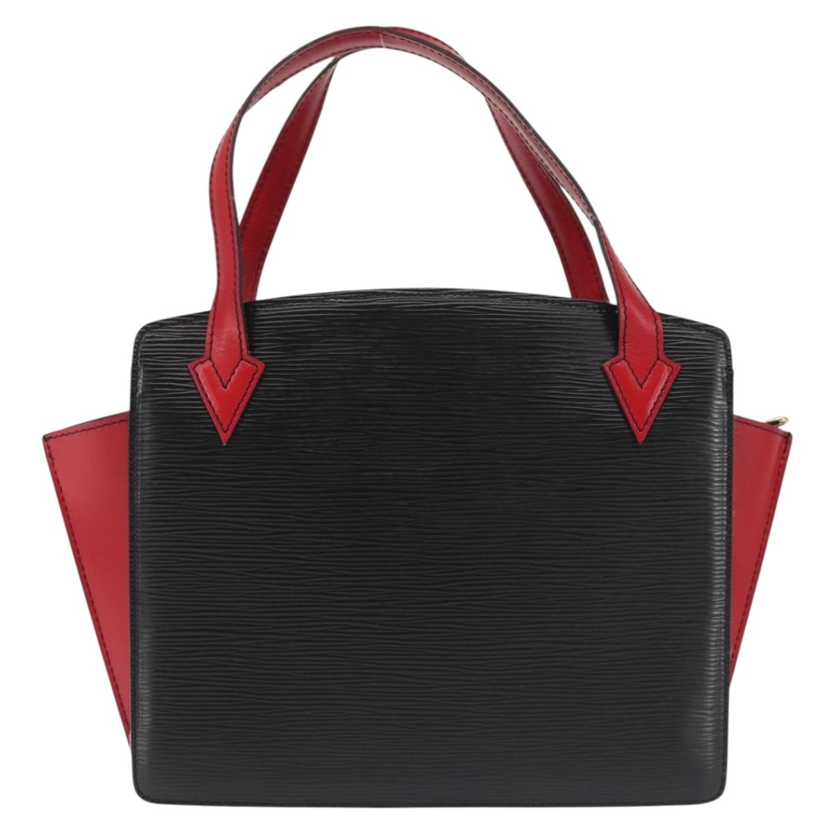 LOUIS VUITTON Epi Bicolor Varenne Hand Bag Black Red M52387 LV Auth 144026