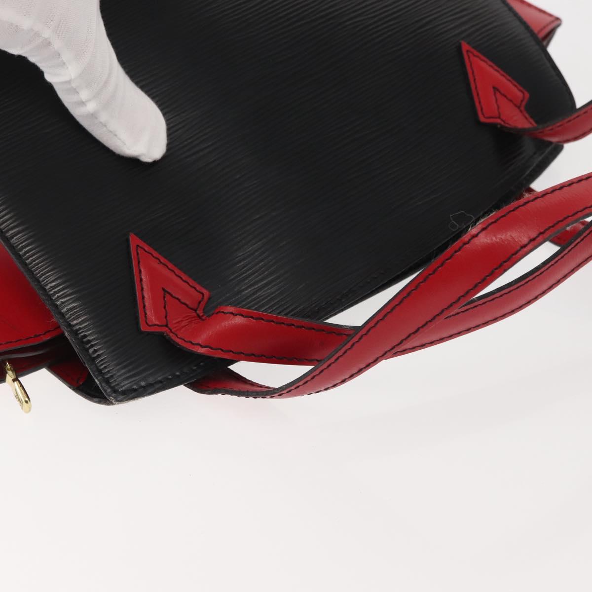 LOUIS VUITTON Epi Bicolor Varenne Hand Bag Black Red M52387 LV Auth 144026