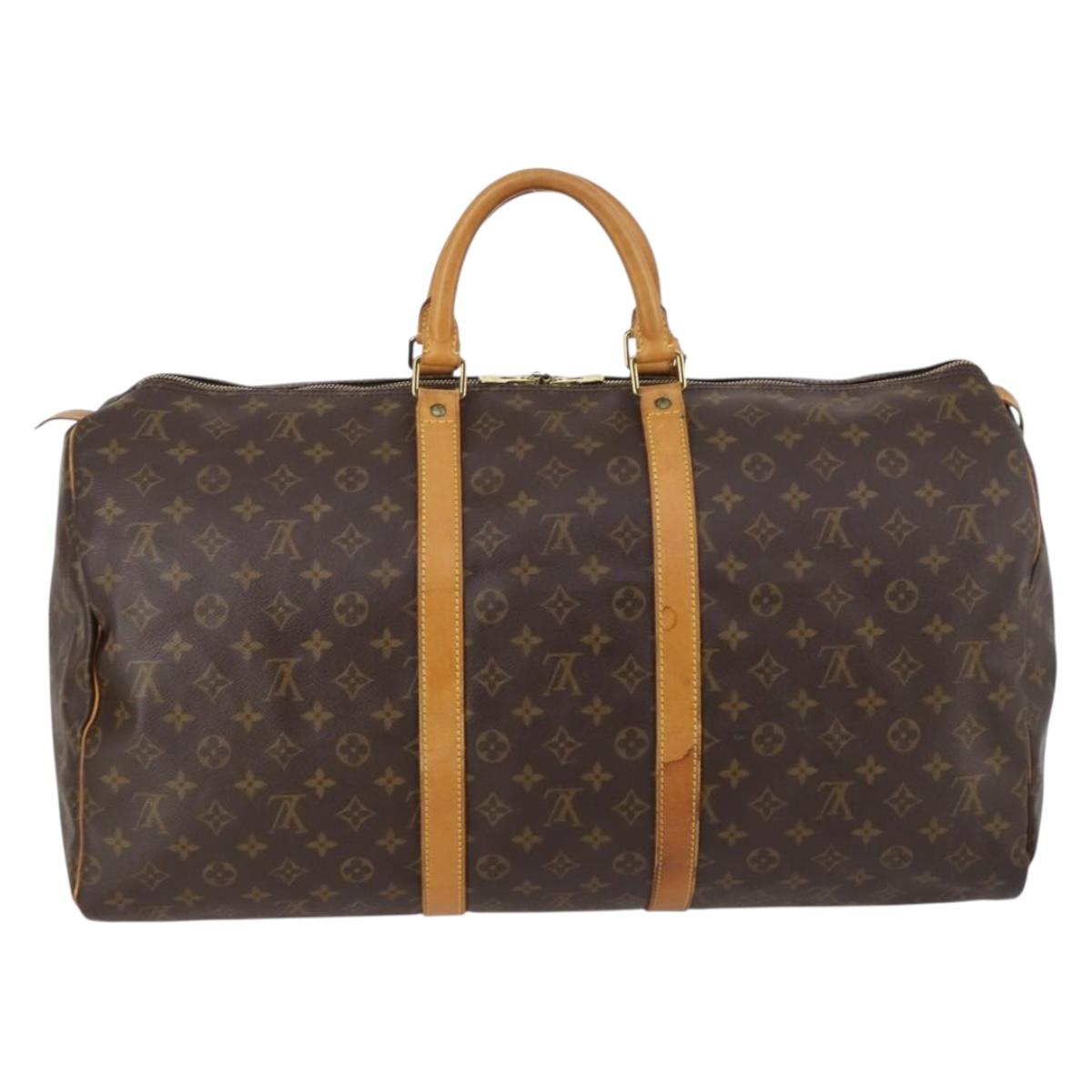 LOUIS VUITTON Monogram Keepall 55 Boston Bag M41424 LV Auth 144038