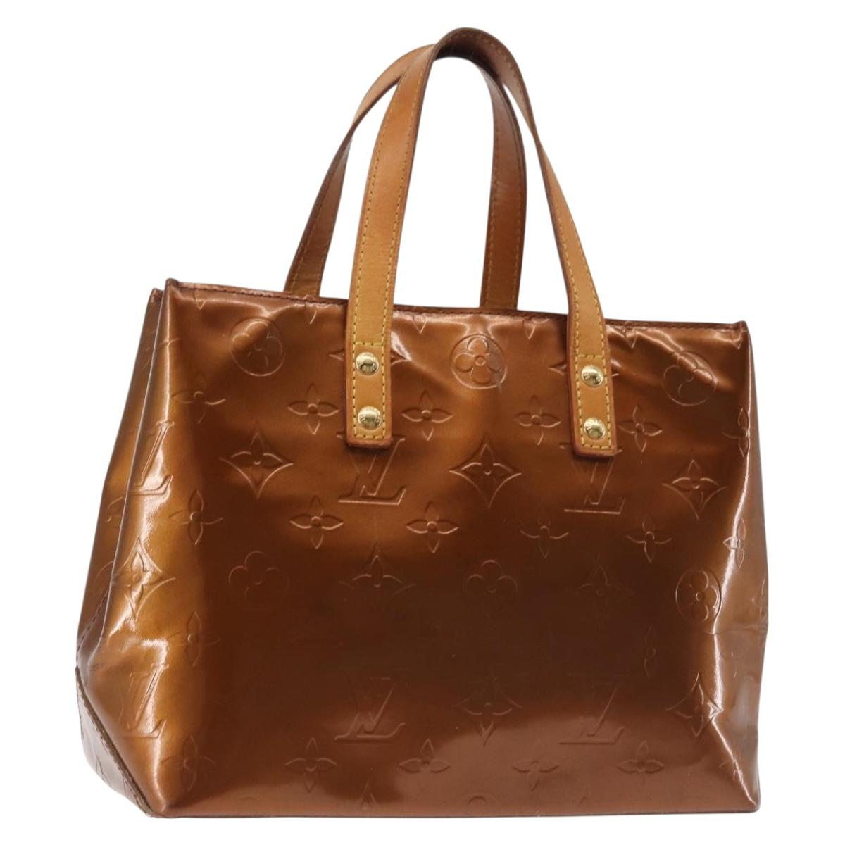LOUIS VUITTON Monogram Vernis Reade PM Hand Bag Bronze M91146 LV Auth 144062