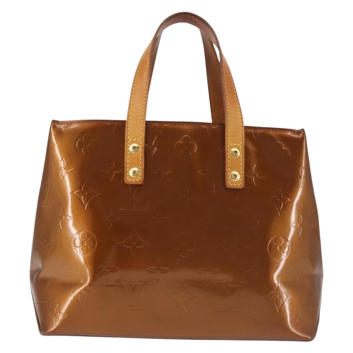 LOUIS VUITTON Monogram Vernis Reade PM Hand Bag Bronze M91146 LV Auth 144062