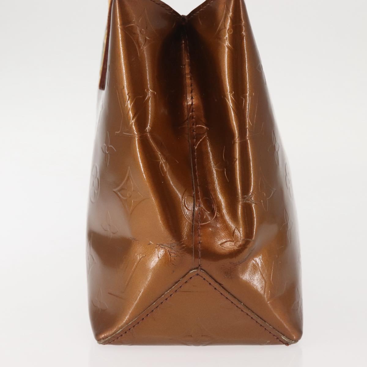 LOUIS VUITTON Monogram Vernis Reade PM Hand Bag Bronze M91146 LV Auth 144062