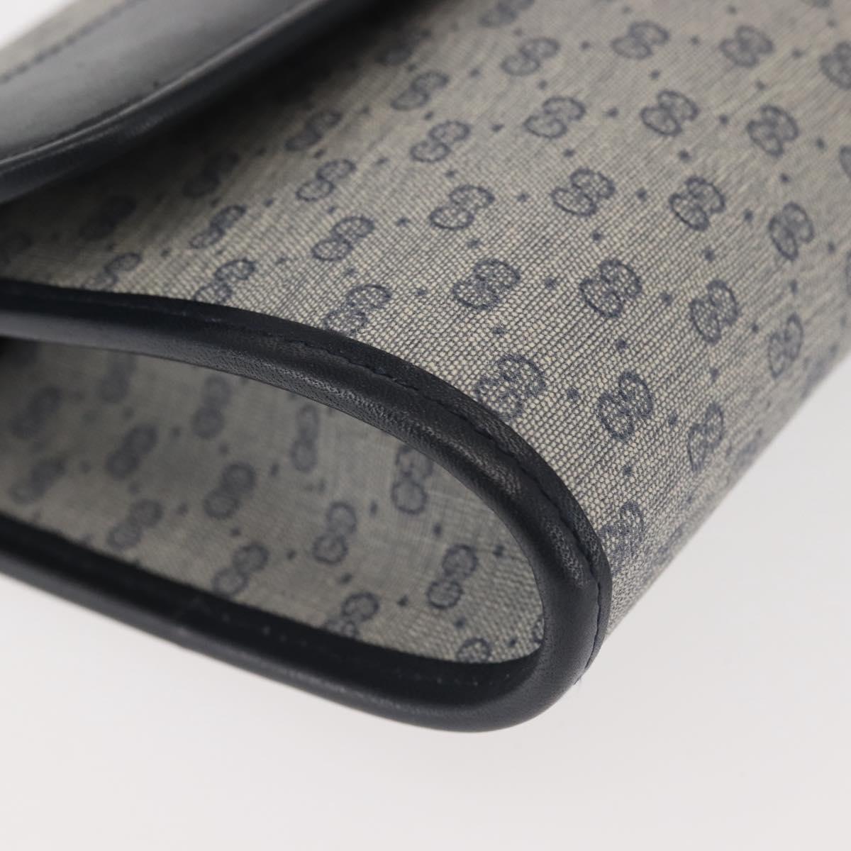 GUCCI Micro GG Supreme Shoulder Bag PVC Navy Gold 004 89 1041 Auth 144072
