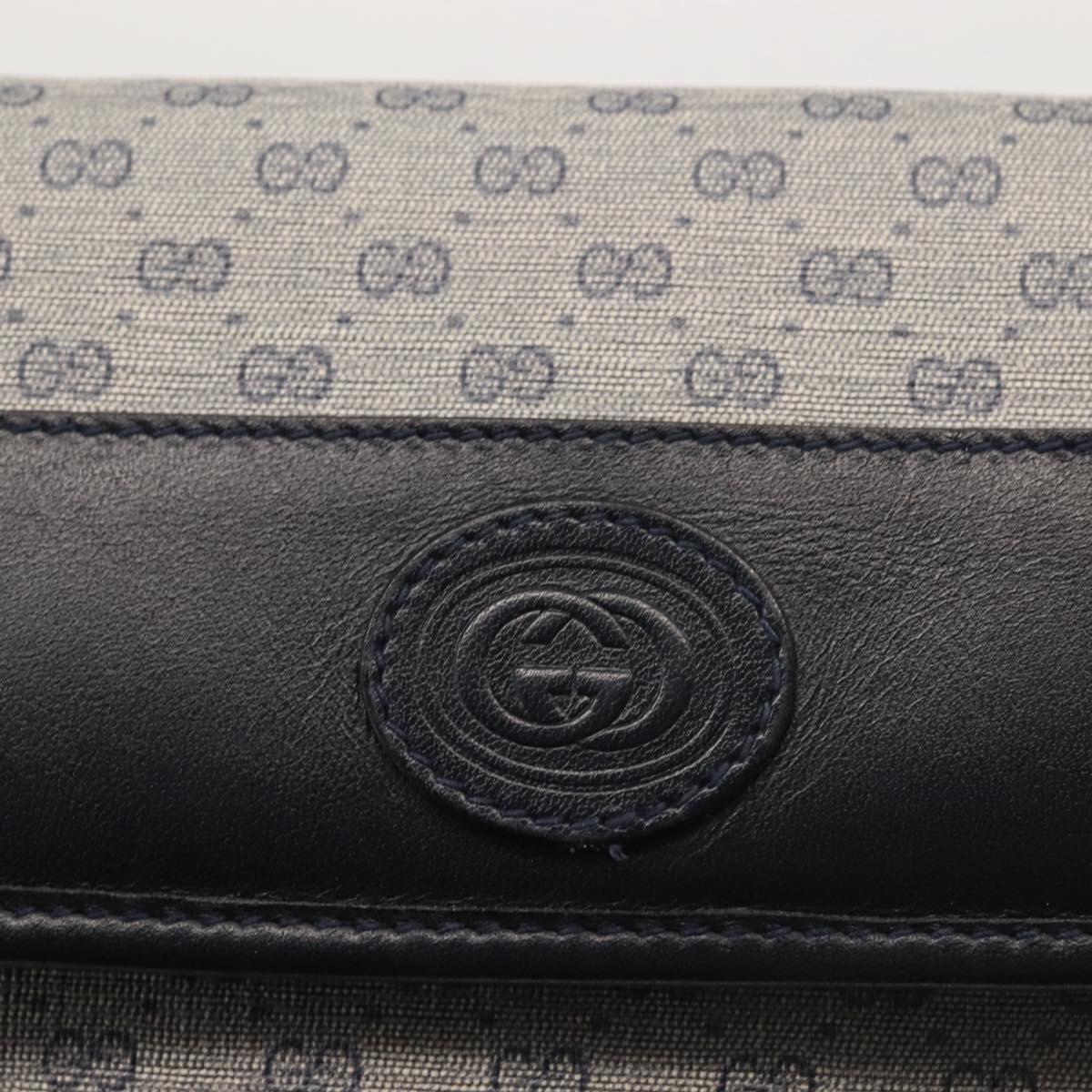 GUCCI Micro GG Supreme Shoulder Bag PVC Navy Gold 004 89 1041 Auth 144072