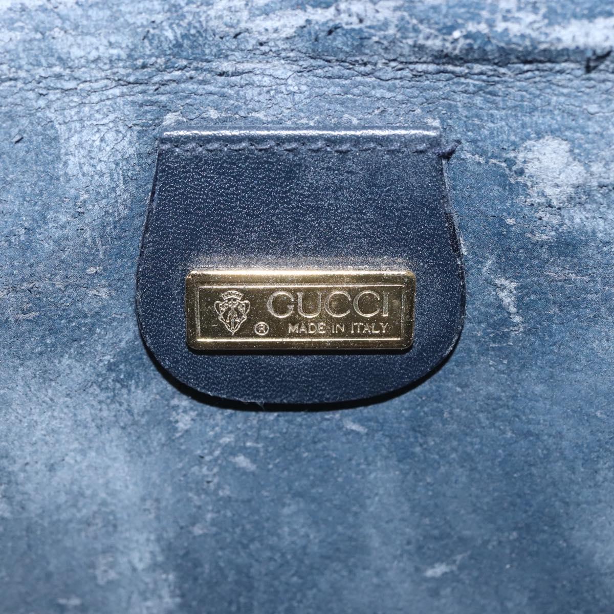 GUCCI Micro GG Supreme Shoulder Bag PVC Navy Gold 004 89 1041 Auth 144072