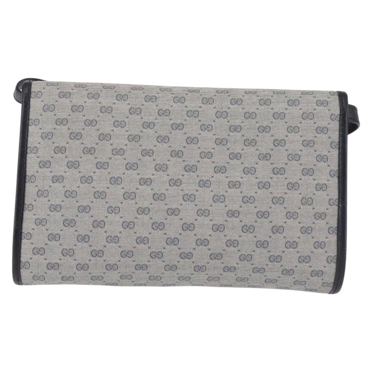 GUCCI Micro GG Supreme Shoulder Bag PVC Navy Gold 004 89 1041 Auth 144072