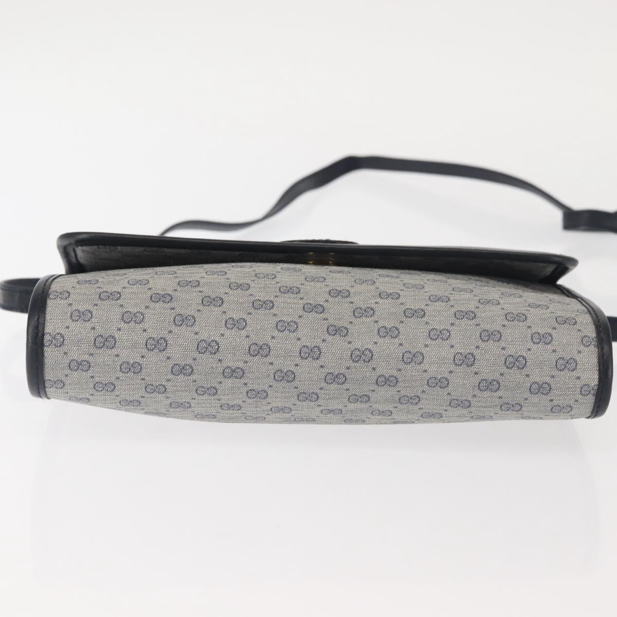 GUCCI Micro GG Supreme Shoulder Bag PVC Navy Gold 004 89 1041 Auth 144072