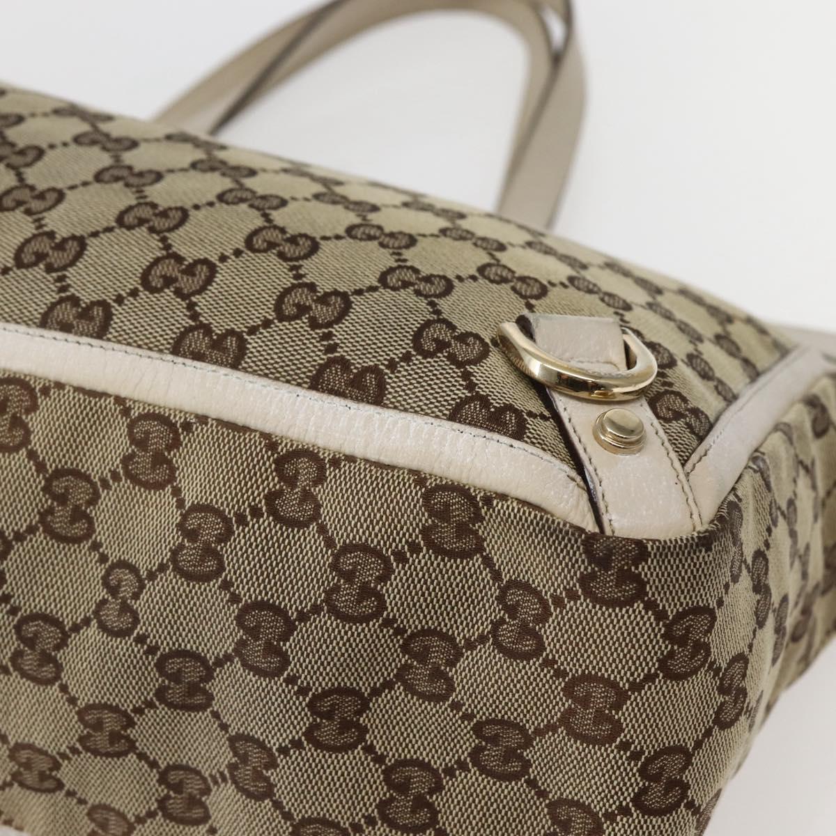 GUCCI GG Canvas Abbey Tote Bag Beige Gold 141472 Auth 144074