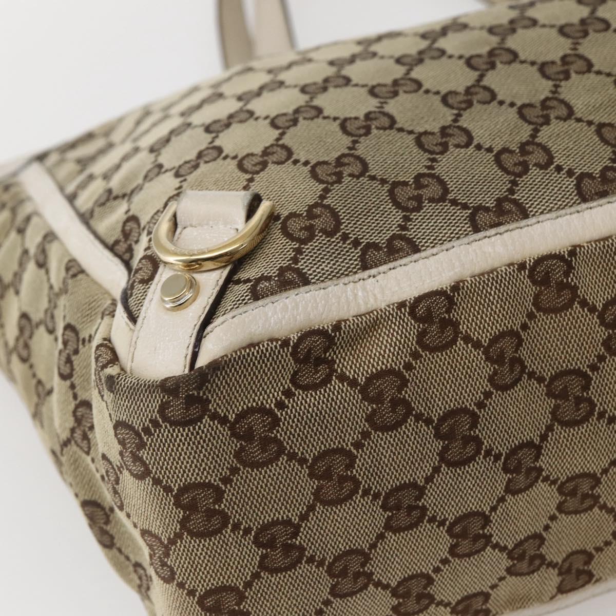 GUCCI GG Canvas Abbey Tote Bag Beige Gold 141472 Auth 144074
