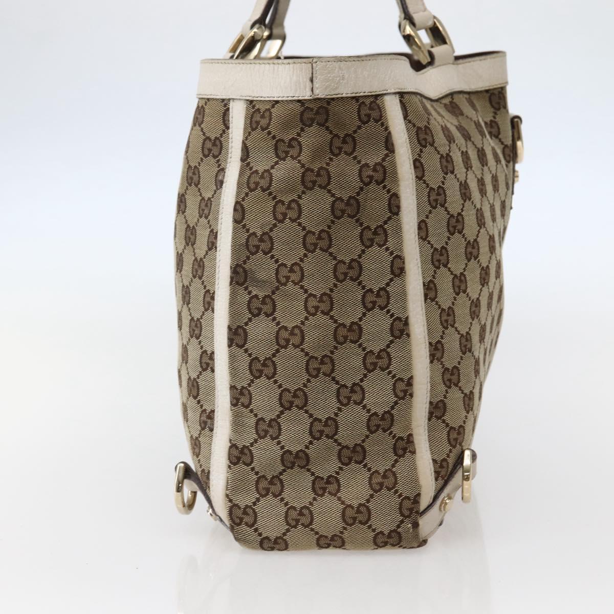 GUCCI GG Canvas Abbey Tote Bag Beige Gold 141472 Auth 144074