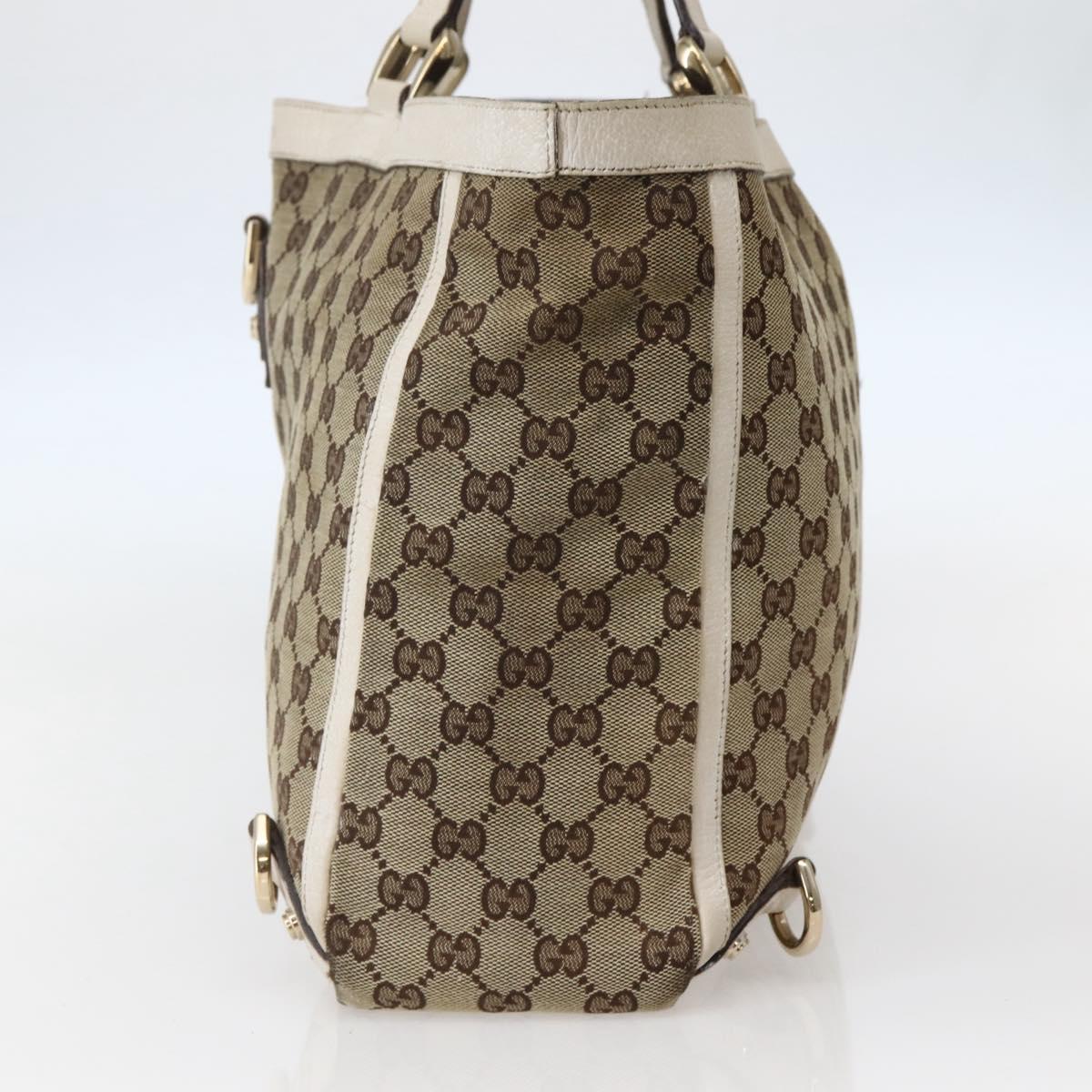 GUCCI GG Canvas Abbey Tote Bag Beige Gold 141472 Auth 144074