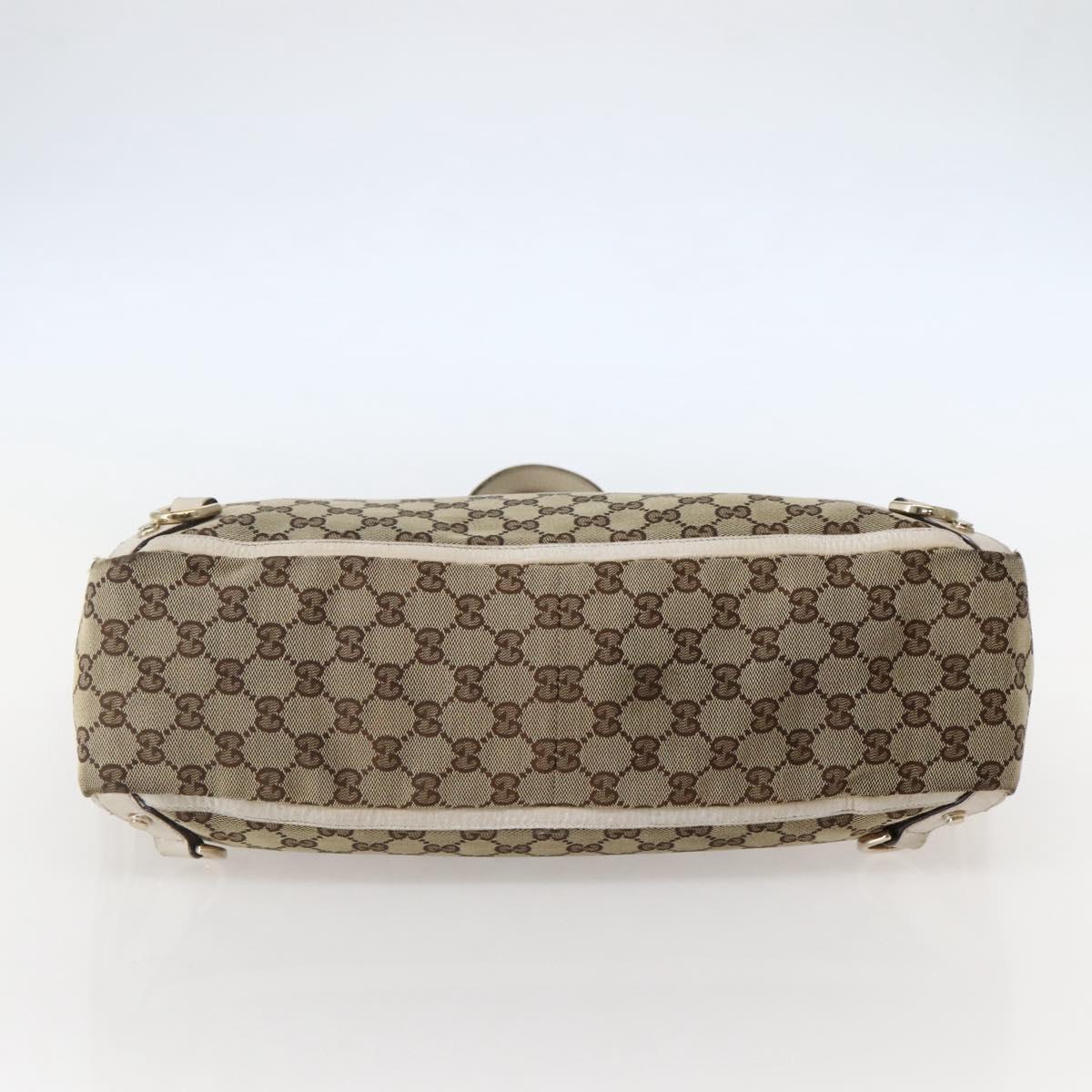 GUCCI GG Canvas Abbey Tote Bag Beige Gold 141472 Auth 144074