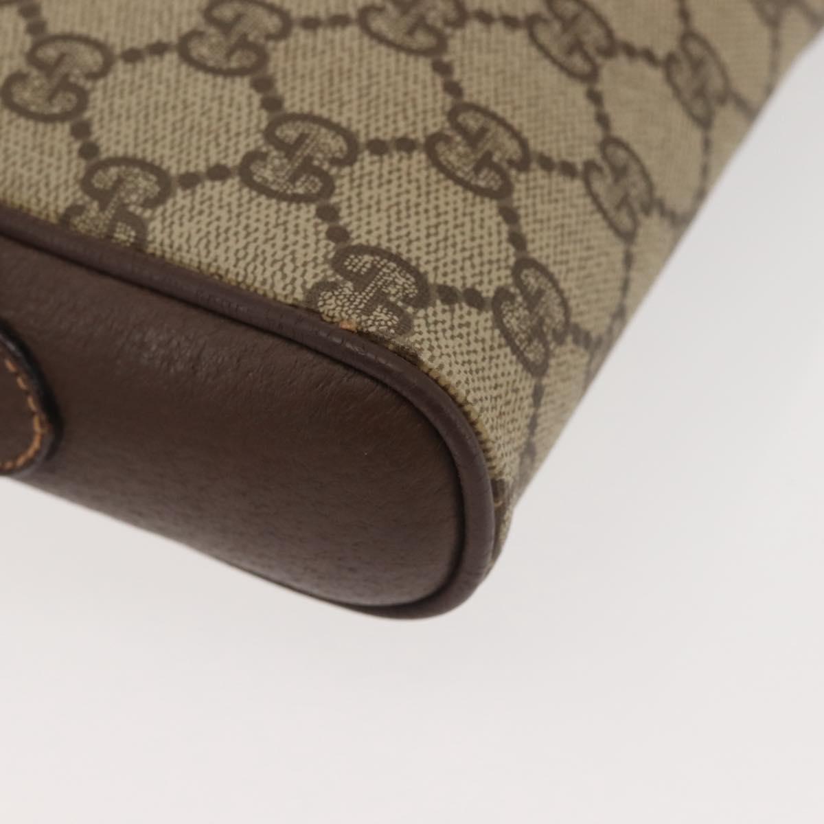 GUCCI GG Supreme Shoulder Bag PVC Beige Silver 001 58 6594 Auth 144076