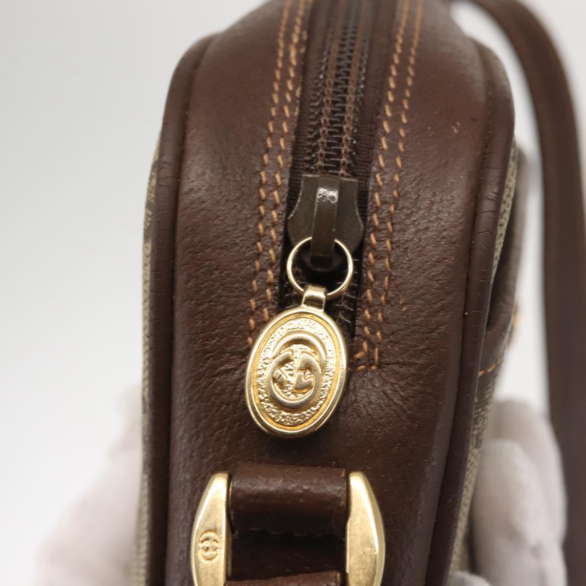 GUCCI GG Supreme Shoulder Bag PVC Beige Silver 001 58 6594 Auth 144076