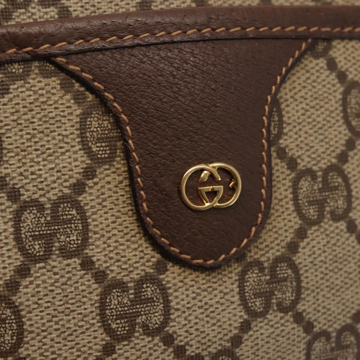 GUCCI GG Supreme Shoulder Bag PVC Beige Silver 001 58 6594 Auth 144076