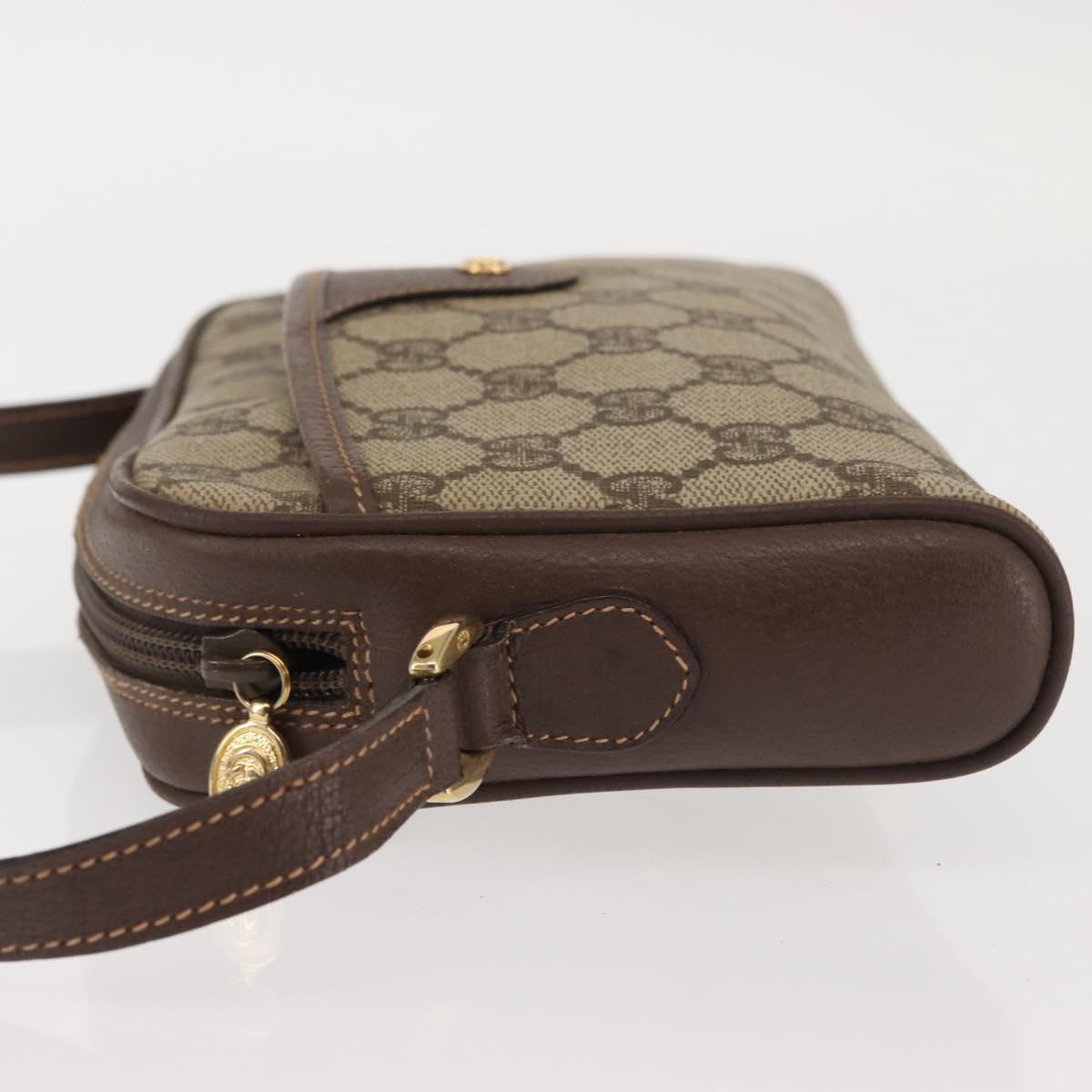 GUCCI GG Supreme Shoulder Bag PVC Beige Silver 001 58 6594 Auth 144076