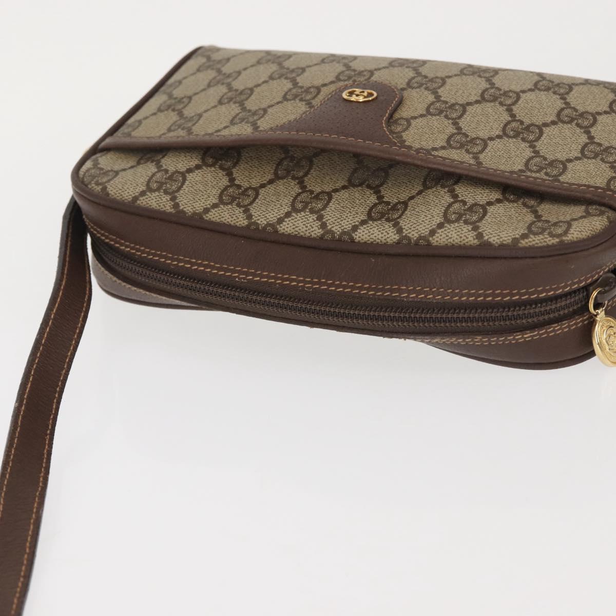 GUCCI GG Supreme Shoulder Bag PVC Beige Silver 001 58 6594 Auth 144076