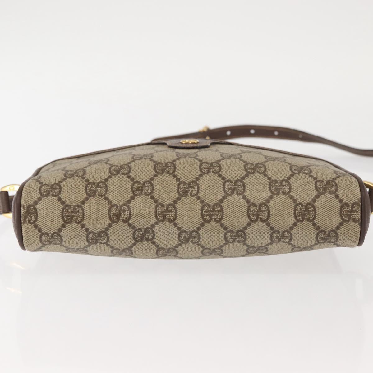 GUCCI GG Supreme Shoulder Bag PVC Beige Silver 001 58 6594 Auth 144076