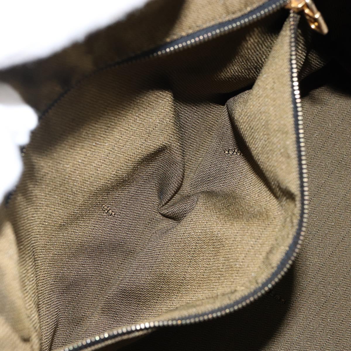 FENDI Zucca Canvas Vanity Bag Black Brown gold Auth 144081