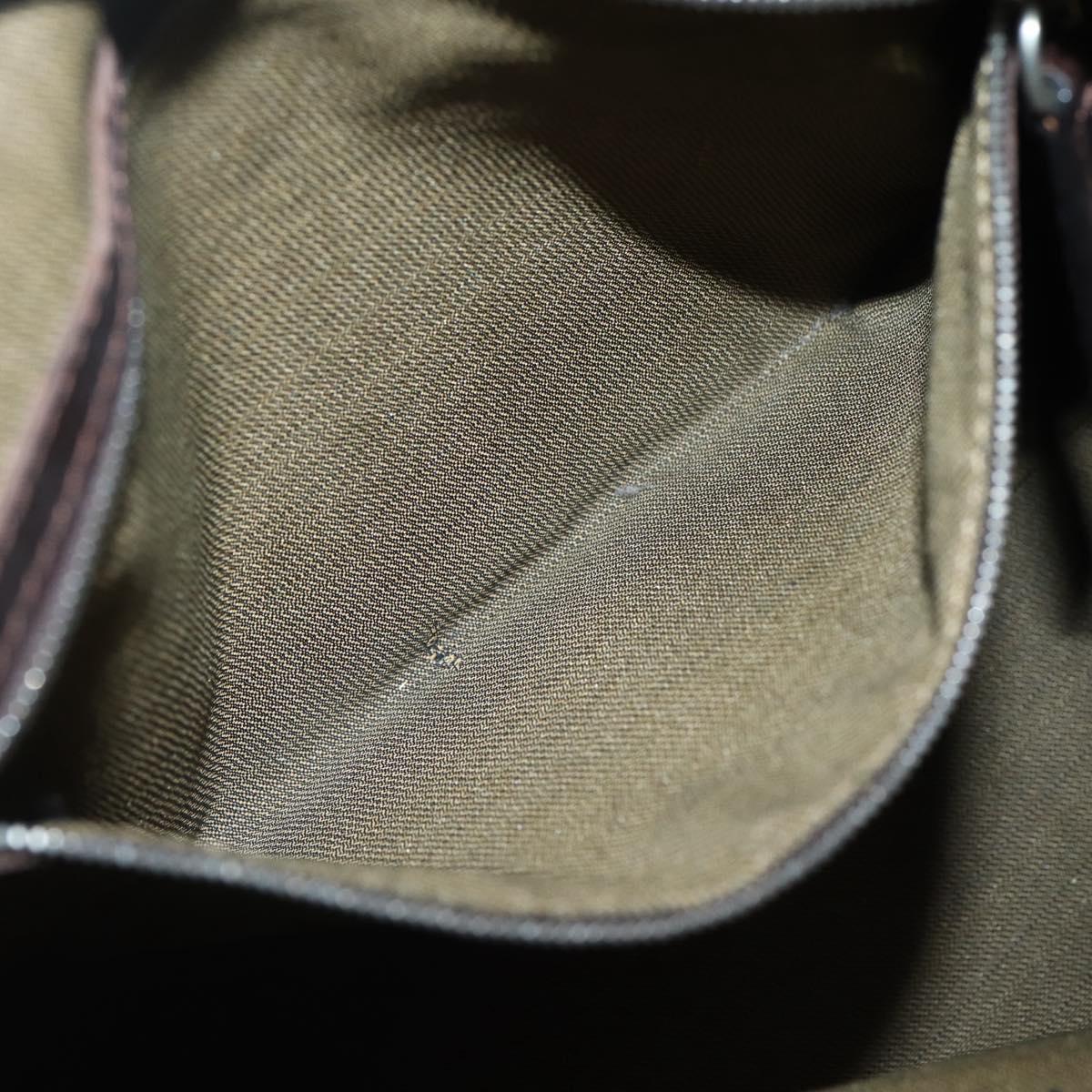 FENDI Zucca Canvas Hand Bag Brown Black Silver Auth 144082