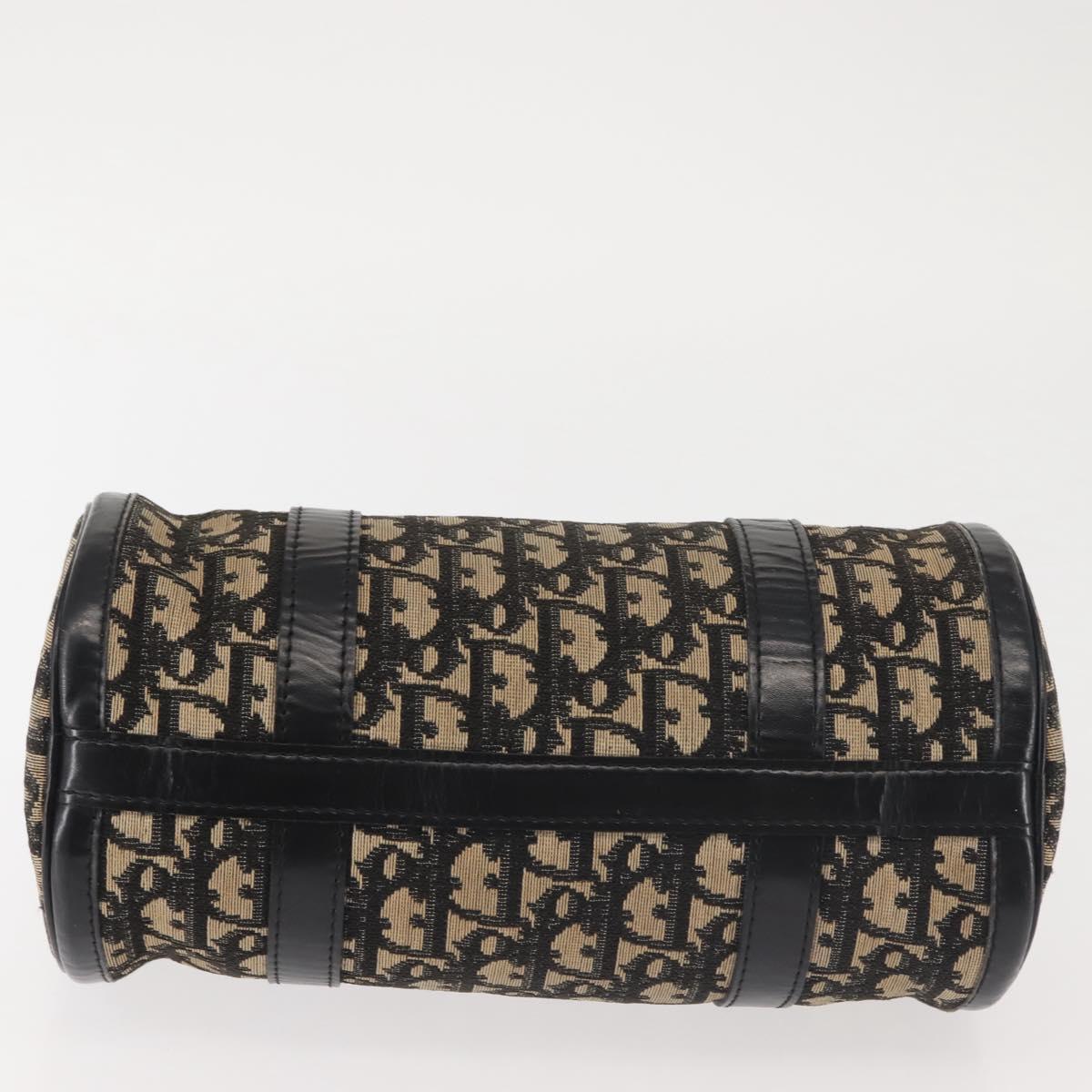 Christian Dior Trotter Canvas Hand Bag Black Silver Auth 144090