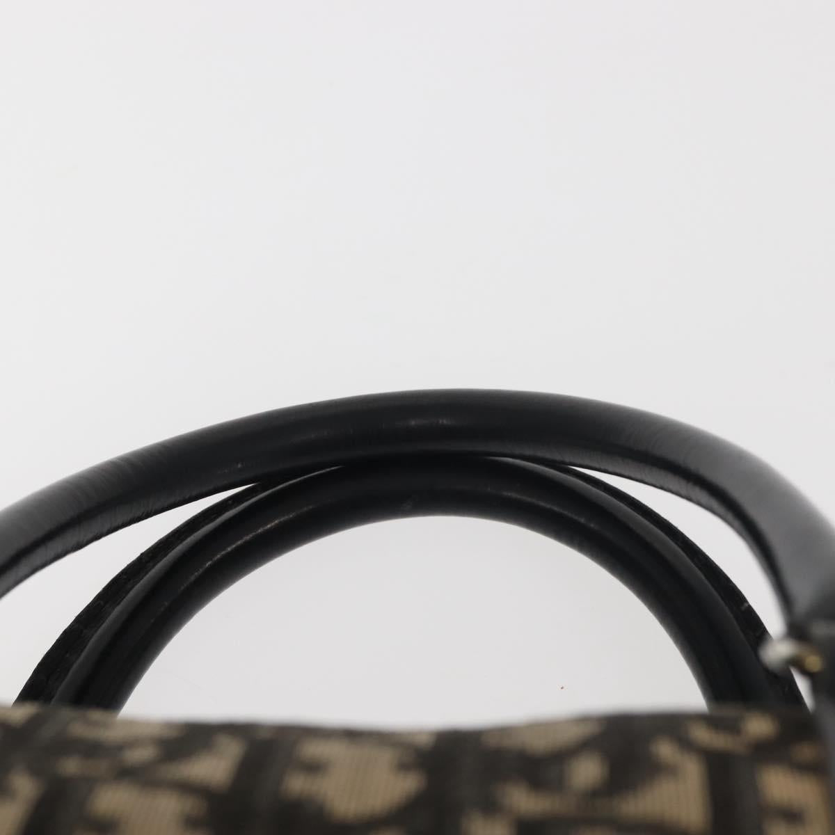 Christian Dior Trotter Canvas Hand Bag Black Silver Auth 144090